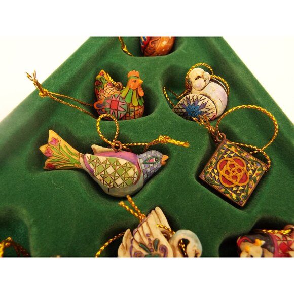 Jim Shore Heartwood Creek Twelve Days of Christmas Mini Ornaments Boxed Set 2006 - Picture 8 of 16